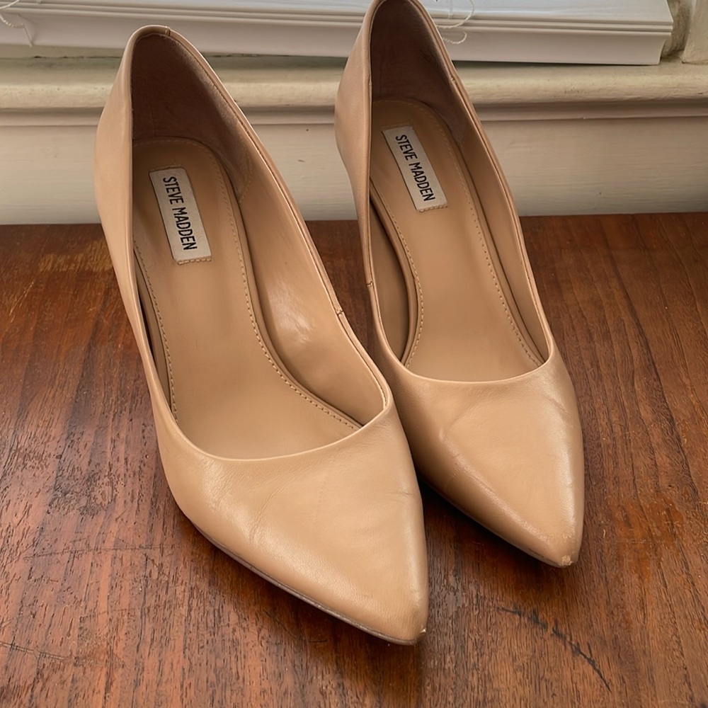 Steve Madden Luiza Nude Leather Heels